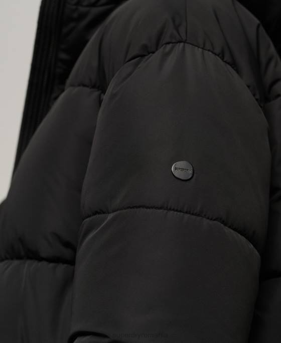 Superdry palton puf cu paragate îmbrăcăminte negru femei JX0Z3571