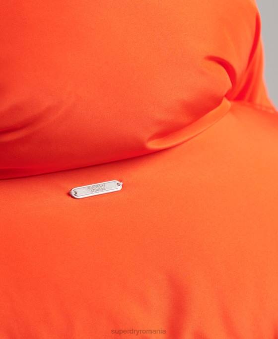 Superdry palton puf cu paragate îmbrăcăminte portocale femei JX0Z3602