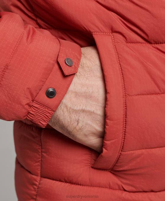 Superdry palton puf scurt ușor îmbrăcăminte maro bărbați JX0Z959