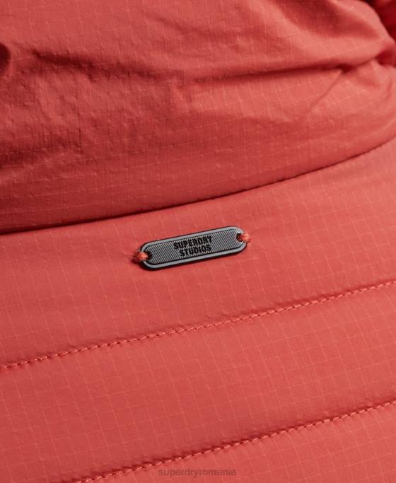 Superdry palton puf scurt ușor îmbrăcăminte maro bărbați JX0Z959