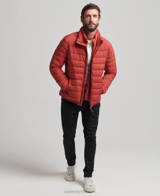 Superdry palton puf scurt ușor îmbrăcăminte maro bărbați JX0Z959