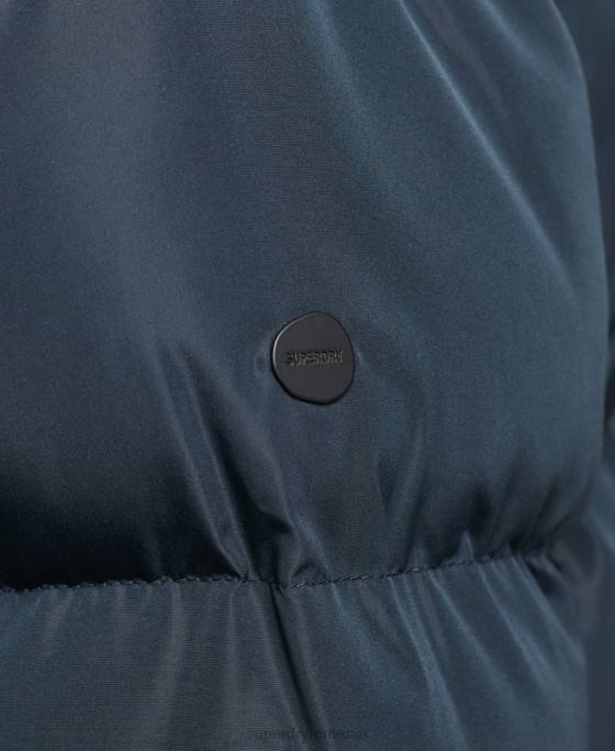 Superdry palton puff cu paragate cu glugă îmbrăcăminte marina femei JX0Z3744