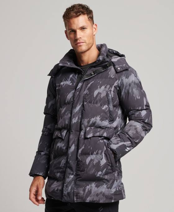Superdry palton pufy boxy îmbrăcăminte gri inchis bărbați JX0Z5365