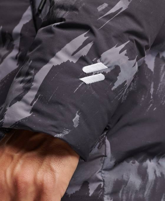 Superdry palton pufy boxy îmbrăcăminte gri inchis bărbați JX0Z5365