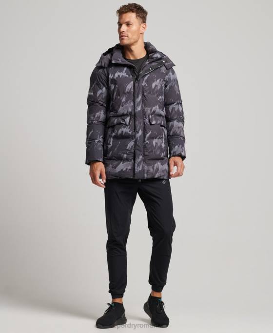 Superdry palton pufy boxy îmbrăcăminte gri inchis bărbați JX0Z5365