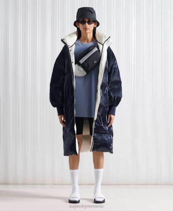 Superdry palton reversibil sdx ediție limitată din puf îmbrăcăminte cremă femei JX0Z5627