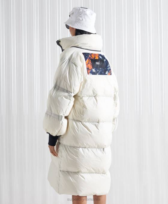 Superdry palton reversibil sdx ediție limitată din puf îmbrăcăminte cremă femei JX0Z5627