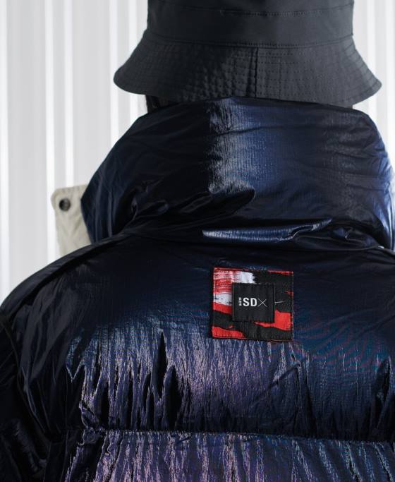 Superdry palton reversibil sdx ediție limitată din puf îmbrăcăminte cremă femei JX0Z5627