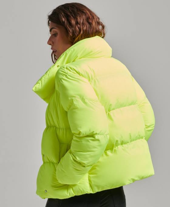 Superdry palton scurt puf îmbrăcăminte verde femei JX0Z5498