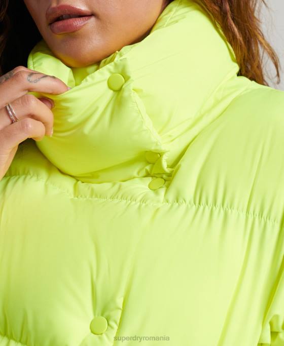 Superdry palton scurt puf îmbrăcăminte verde femei JX0Z5498