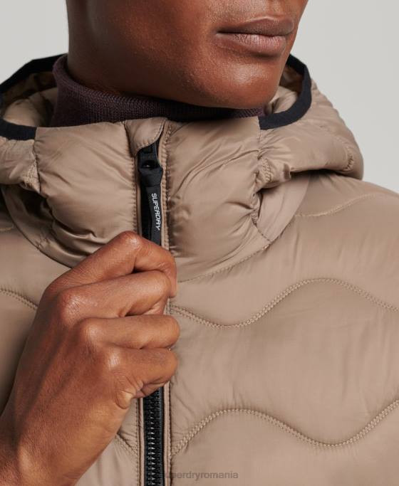 Superdry palton ușor căptușit cu glugă îmbrăcăminte maro bărbați JX0Z1002