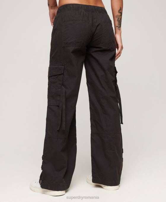 Superdry pantaloni cargo cu talie joasă îmbrăcăminte gri inchis femei JX0Z1963