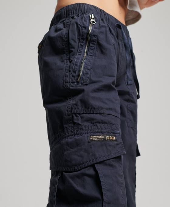 Superdry pantaloni cargo cu talie joasă îmbrăcăminte marina femei JX0Z2103
