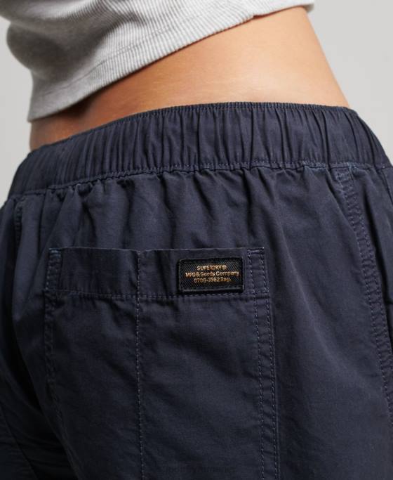 Superdry pantaloni cargo cu talie joasă îmbrăcăminte marina femei JX0Z2103