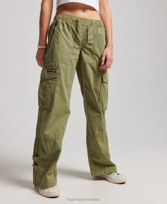 Superdry pantaloni cargo cu talie joasă îmbrăcăminte verde femei JX0Z2015