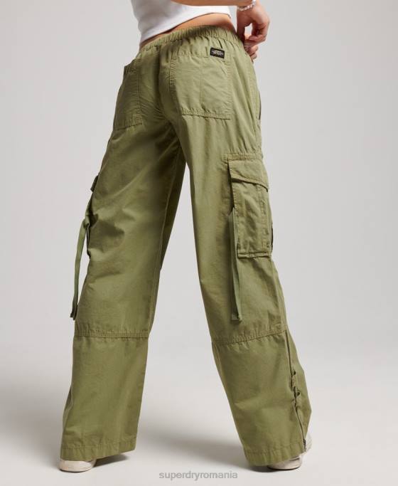 Superdry pantaloni cargo cu talie joasă îmbrăcăminte verde femei JX0Z2015