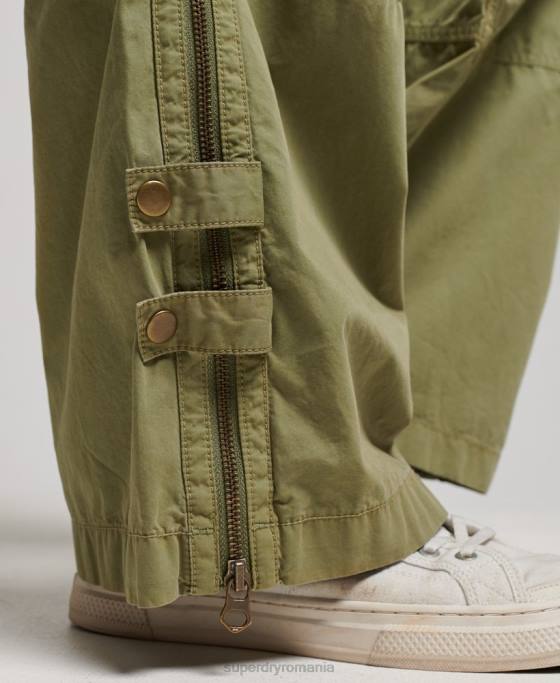 Superdry pantaloni cargo cu talie joasă îmbrăcăminte verde femei JX0Z2015