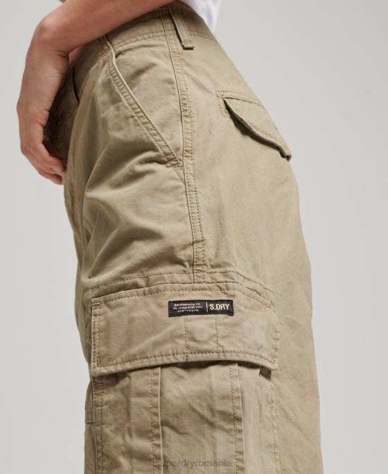 Superdry pantaloni cargo largi din bumbac organic îmbrăcăminte bej femei JX0Z2571