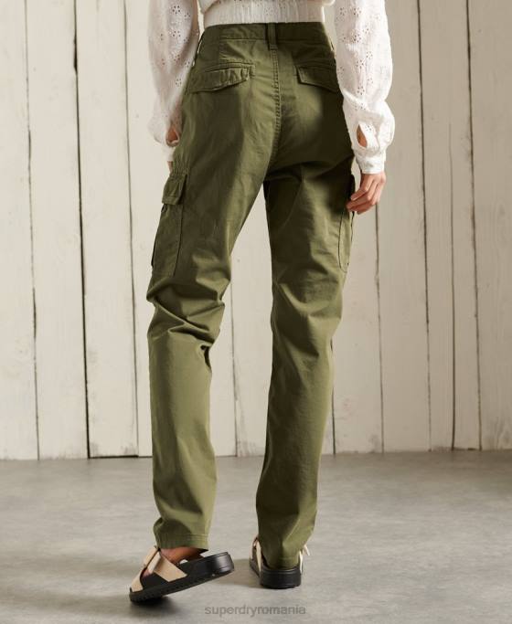 Superdry pantaloni cargo subțiri îmbrăcăminte verde femei JX0Z2605