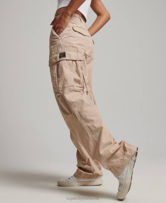 Superdry pantaloni cargo vintage cu talie joasă îmbrăcăminte maro femei JX0Z2036