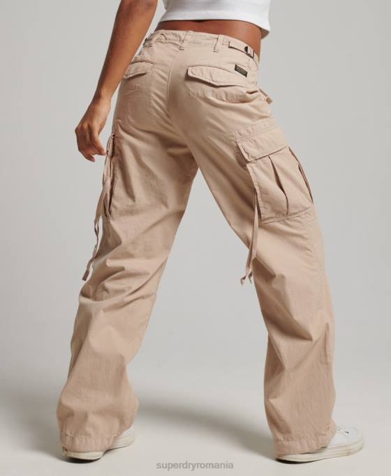 Superdry pantaloni cargo vintage cu talie joasă îmbrăcăminte maro femei JX0Z2036