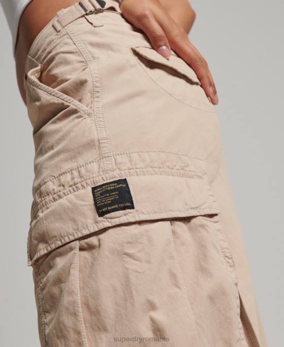 Superdry pantaloni cargo vintage cu talie joasă îmbrăcăminte maro femei JX0Z2036
