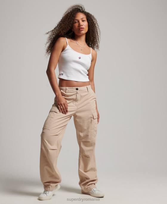 Superdry pantaloni cargo vintage cu talie joasă îmbrăcăminte maro femei JX0Z2036