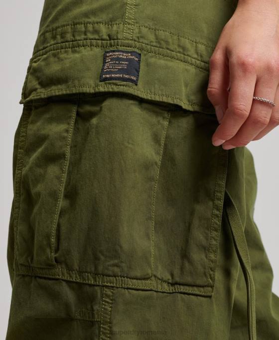 Superdry pantaloni cargo vintage cu talie joasă îmbrăcăminte verde femei JX0Z2038