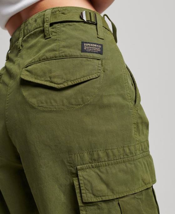 Superdry pantaloni cargo vintage cu talie joasă îmbrăcăminte verde femei JX0Z2038