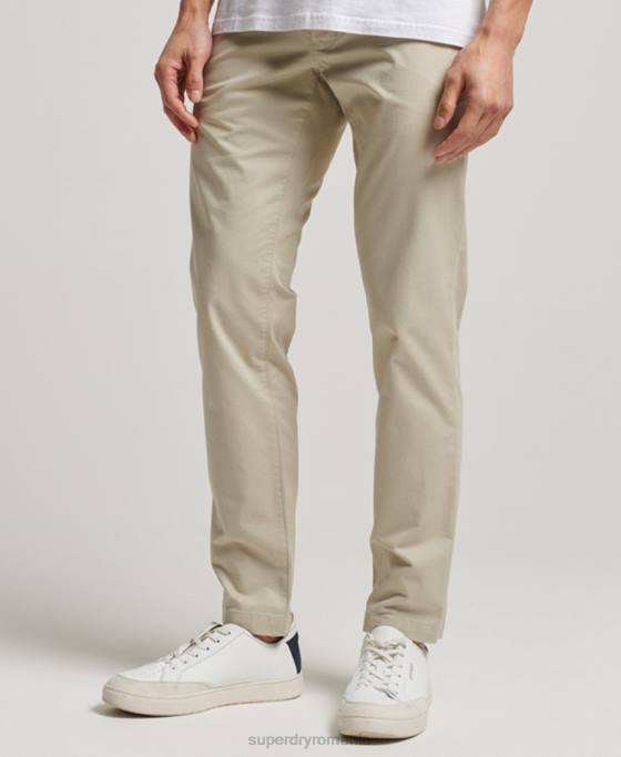 Superdry pantaloni chino stretch subțiri conici îmbrăcăminte bej bărbați JX0Z69