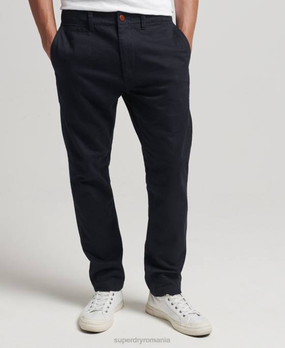 Superdry pantaloni chino subțiri de ofițer îmbrăcăminte marina bărbați JX0Z6467