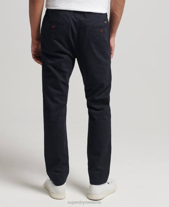 Superdry pantaloni chino subțiri de ofițer îmbrăcăminte marina bărbați JX0Z6467