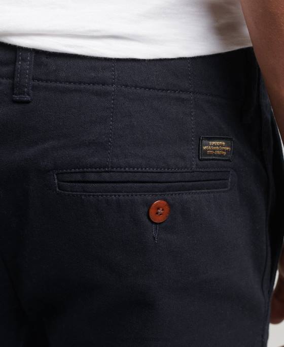 Superdry pantaloni chino subțiri de ofițer îmbrăcăminte marina bărbați JX0Z6467