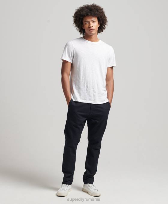 Superdry pantaloni chino subțiri de ofițer îmbrăcăminte marina bărbați JX0Z6467