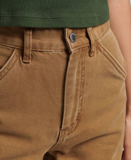 Superdry pantaloni de dulgher cu picioare late îmbrăcăminte maro femei JX0Z2578