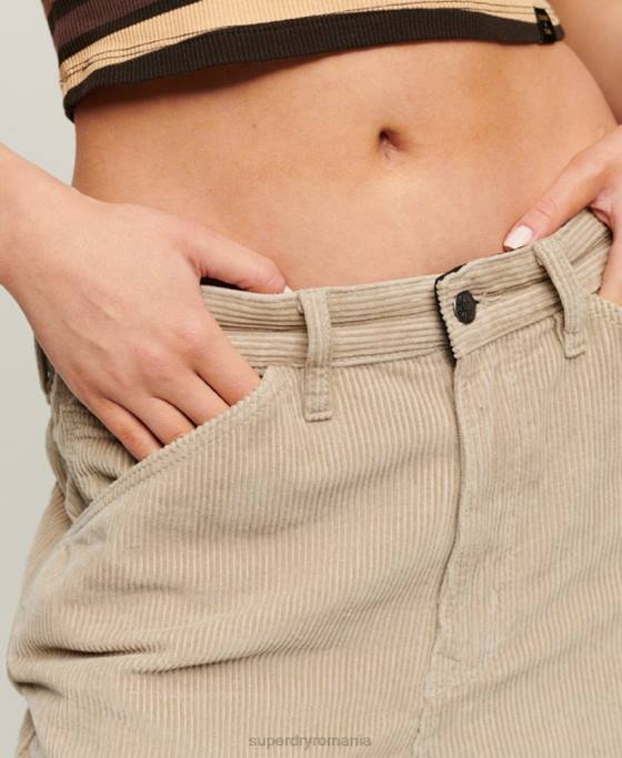 Superdry pantaloni de dulgher snur îmbrăcăminte maro femei JX0Z2565