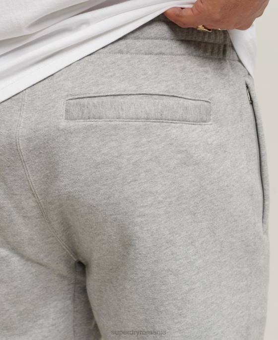 Superdry pantaloni de jogging aplicați îmbrăcăminte gri bărbați JX0Z6369