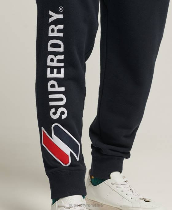 Superdry pantaloni de jogging aplicați îmbrăcăminte marina bărbați JX0Z6405
