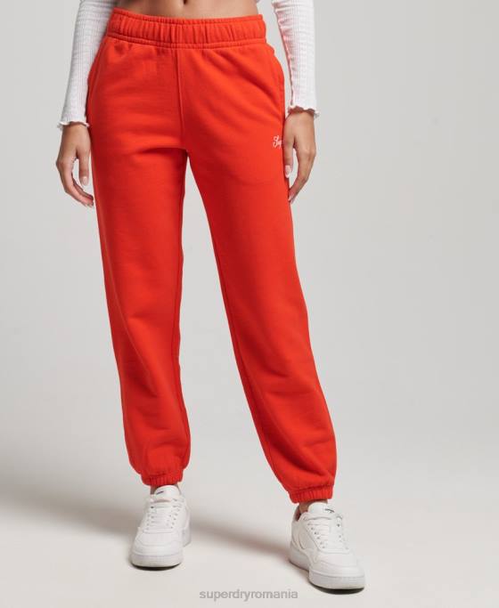 Superdry pantaloni de jogging brodați boyfriend heritage îmbrăcăminte roșu femei JX0Z3920