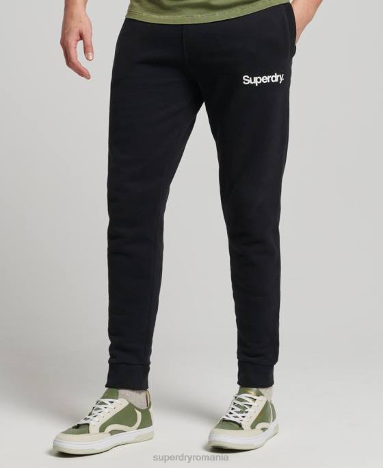 Superdry pantaloni de jogging clasici cu logo îmbrăcăminte negru bărbați JX0Z6441