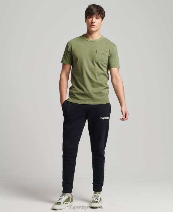 Superdry pantaloni de jogging clasici cu logo îmbrăcăminte negru bărbați JX0Z6441