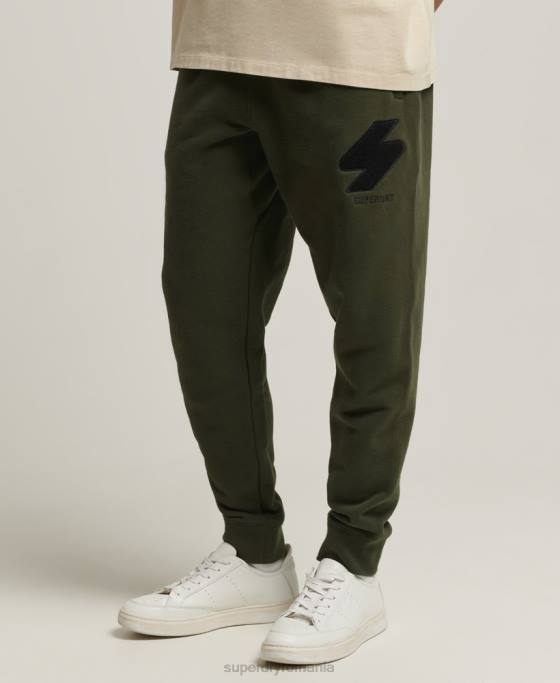 Superdry pantaloni de jogging clasici din chenille cod îmbrăcăminte verde bărbați JX0Z6427