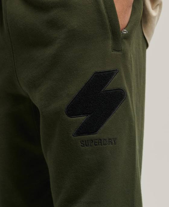 Superdry pantaloni de jogging clasici din chenille cod îmbrăcăminte verde bărbați JX0Z6427