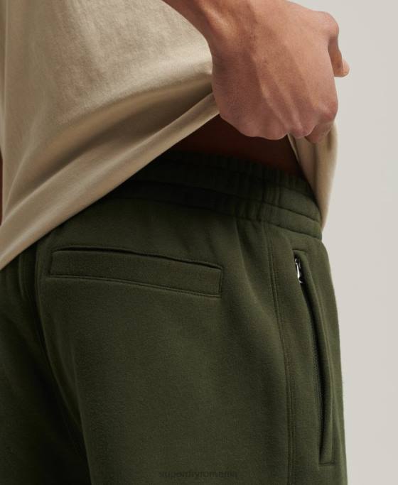 Superdry pantaloni de jogging clasici din chenille cod îmbrăcăminte verde bărbați JX0Z6427