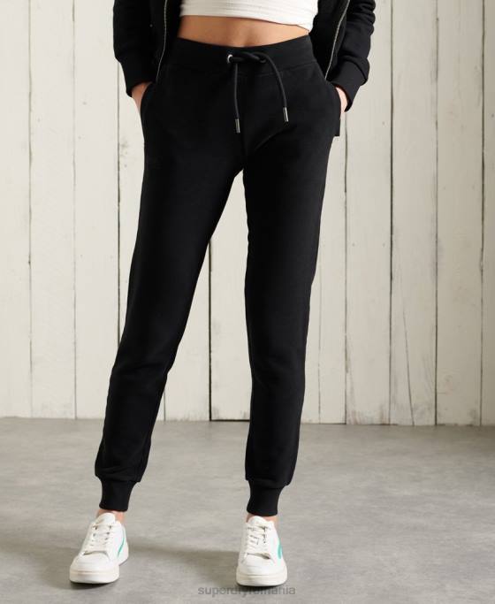 Superdry pantaloni de jogging clasici orange label îmbrăcăminte negru femei JX0Z3947