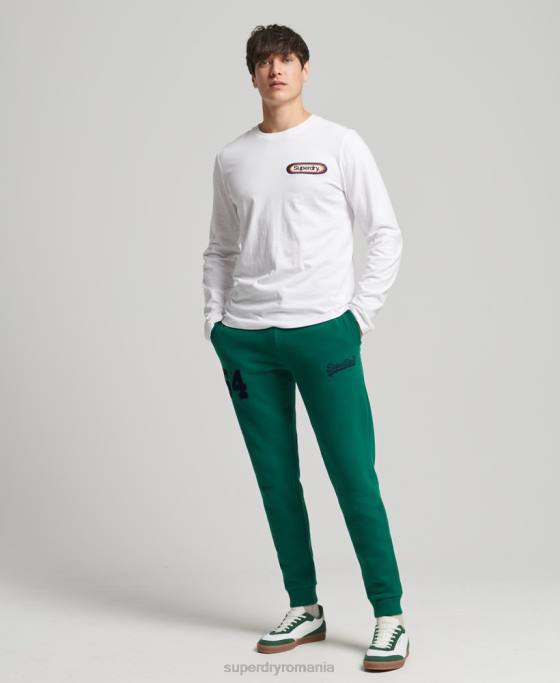 Superdry pantaloni de jogging colegiu cu logo vintage îmbrăcăminte verde bărbați JX0Z6385