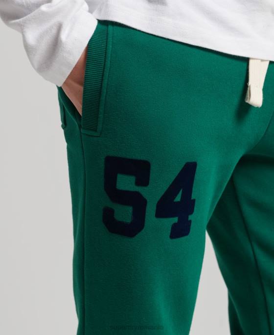 Superdry pantaloni de jogging colegiu cu logo vintage îmbrăcăminte verde bărbați JX0Z6385