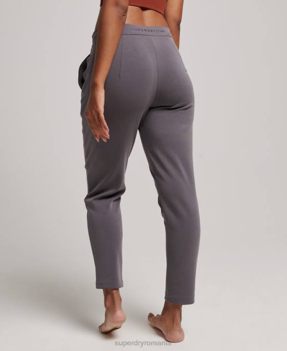 Superdry pantaloni de jogging croiți flex îmbrăcăminte gri femei JX0Z3919