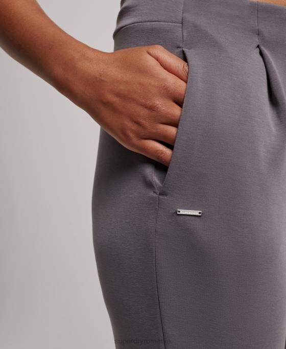 Superdry pantaloni de jogging croiți flex îmbrăcăminte gri femei JX0Z3919