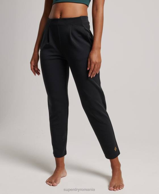 Superdry pantaloni de jogging croiți flex îmbrăcăminte negru femei JX0Z3923